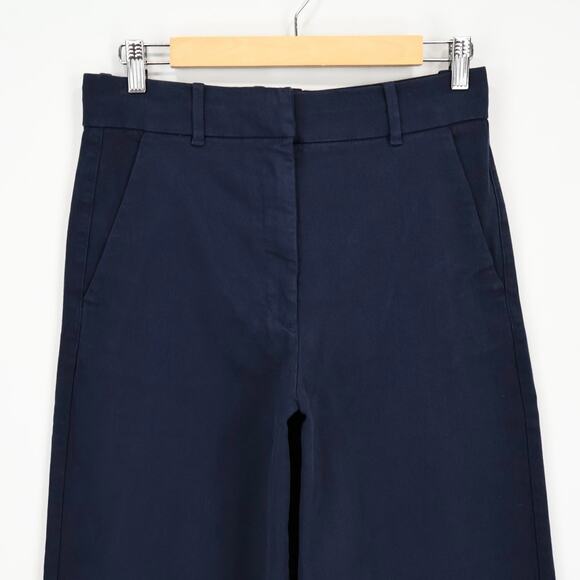 NWOT Everlane The Organic Cotton Wide Leg Twill Trouser Pant In Navy Blue Size 6 - Picture 3 of 7